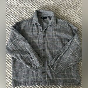 Madewell 100% cotton grey cropped shirt